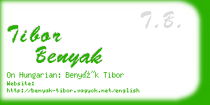 tibor benyak business card